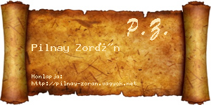 Pilnay Zorán névjegykártya